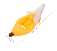 Parliky Funny Banana Plush Costume Hat Soft Lightweight Party Accessory for Adults Halloween Cosplay Photo Booth Prop Versatile Fruit Headpiece