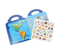 Parliky Funny Sticker Book Reusable Map Stickers for Preschool Learning Interactive Activity Book for Engaging Educational for Ages Birthday for Boys