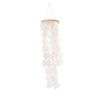 Parliky Garden Chimes Balcony White Loss Memory Outdoor Home Shell Loved Patio Bell Prime of Room Capiz Indoor A Chime Living Hanging Sympathy Shells for Memorial Wind