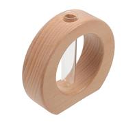 Parliky Glass Hydroponic Vase with Natural Wood Stand Desktop Terrarium Planter for Indoor Plants Succulents Air Plants Stylish Water Rooting Tube for Home and Office