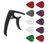Parliky Guitar Accessories Capo with Celluloid Picks for Acoustic Electric Guitars and Ukuleles Quick Release Tuning Clamp for Smooth Key Changes Lightweight and Compact Bass Instrument