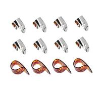 Parliky Guitar Practical Finger Caps Metal Finger Cots Guitar Picks for Finger Protection Universal Fit