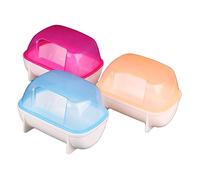 Parliky Hamster Sand Bath Set 3pcs Plastic Hamster Bathtub Compact Practical Matching Your Home Decor Random Color