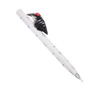 Parliky Hand Carved Woodpecker Ballpoint Pen Wooden Cartoon Stationery Portable Students Creative Animal Design