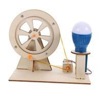 Parliky Hand Crank Generator DIY Assembly Kit for Educational Science Experiment Model Portable Wooden Electricity Project for Boys Fun Learning Random Color