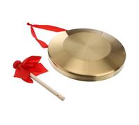 Parliky Hand Gong Copper Cymbal with Hammer Ergonomic Handle Workmanship Pure Sound Effect for Parade Shows and Celebrating Traditional Festivals Assorted style