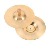 Parliky Handheld Brass Finger Cymbals with Wood Knob for Belly Dance Practice Copper Mini Percussion Instruments for S Rhythm Training and Group Music Activities