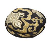 Parliky Handmade Buddha Temple Decorative Wooden Fish Mat Singing Bowl Pad Small 10cm Black Gold