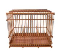 Parliky Handwoven Small Bamboo Bird Cage with Hanging Hook Portable Rectangular Birdcage for Budgies Lovebirds Parrots Vintage Decorative Birdhouse for Balcony and Travel