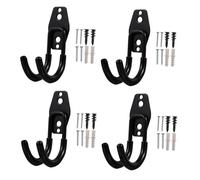 Parliky Heavy Duty Hose Hanger Wall Mount 4pcs with Screws for Garden Water Hose Storage Organizer Black Small Round Hooks