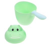 Parliky Hippo Shaped Shampoo Rinse Cup with Ergonomic Handle Smooth Rounded Edges Bath Rinser Jug for Comfortable Hair Washing and Water Scooping Cute Cartoon Design for Bath Fun