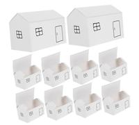 Parliky House Shaped Candy Boxes Small Foldable Baking Packaging Box White 11.4x6.5x6cm for Party Wedding Favor 10pcs