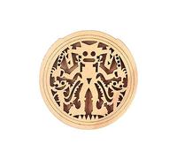 Parliky Human Pattern Maple Wood Soundhole Cover for Guitars Easy to Install Decorative Sound Hole Block Reduces Feedback Protects Your Instrument