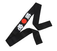 Parliky Japanese Style Wide Samurai Headband for Karate and Costume Party Authentic Traditional Japanese Design Non-slip Fit Black Hair Tie for Sports Cooking and Role Play