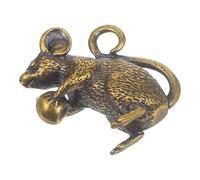 Parliky Jewelry Making Charm Copper Rat Pendant 1.3X1.2X0.6 Inch Brass Mouse Mini Charm for Office Ornament and Keychain