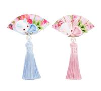 Parliky Kimono Hair Clips Keep Bangs off Face 2pcs Rabbit and Carrot Shape Tassel Barrettes Cloth and Alloy Material and Complete Bridal Hair Styling for Weddings and Dances