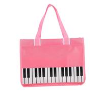 Parliky Large Capacity Music Sheet Holder Tote Bag for Women Pink Piano Key Design Storage Container for Multiple Music Scores Stylish and Practical Accessory for Musicians