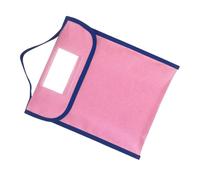 Parliky Large Capacity Pink Nylon Book Pouch Name Tag, Lightweight Portable Handheld Tote Bag for Textbook and Paper Storage, Suitable for School and Office Use