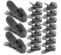 Parliky Lavalier Microphone Clips for Fixing Microphones 20pcs Black Abs Easy to Carry Lapel Mic Cable Clamps for Podium Speeches and Online Chats