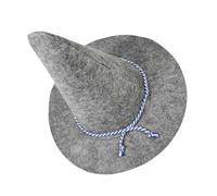 Parliky Lightweight Grey Scarecrow Wizard Hat for Halloween Cosplay Floppy Felt Witch Costume Accessory for Adults Weather-resistant Party Headwear for Theatrical Plays and Outdoor Use