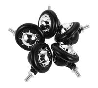 Parliky M8 Screw in Casters and Versatile Surface Adaptation 5pcs Black Plastic Mini Caster Wheels with Smooth Mobility for Rolling Chairs and Hairstylist Carts for Salon Environments