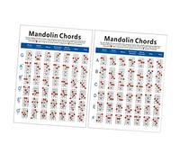 Parliky Mandolin Chord Chart Diagram Small Size Copper Plate Paper Training Guide for Students and Teachers Easy-to-read Exercise Diagram