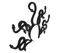 Parliky Medusa Snake Headpiece Headband with Rhinestones Black Large Greek Mythology Goddess Costume Hair Hoop for Halloween Masquerade Party and Performance Accessories