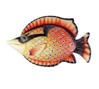 Parliky Metal Fish Wall Art Iron Orange Cartoon Hanging Decor