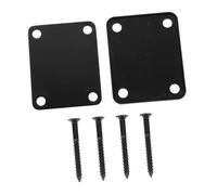 Parliky Metal Guitar Neck Plate with Screws Lightweight Neck Joint Mounting Board for Electric Bass and Guitar Reinforcement Easy to Install Replacement in Black