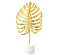 Parliky Metal Turtle Leaf Ornament Indoor Desktop Sculpture Faux Monstera Leaf Decorative Accent for Home Office Elegant Lightweight Table Decor