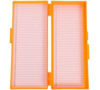Parliky Microscope Slide Storage Box with 50pcs Capacity for Laboratory and Home Use Featuring Ordered Arrangement Slotted Channels Constructed from Paper and ABS