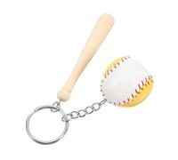 Parliky Mini Baseball Keychain with Wooden Bat Pendant Sports Party Favor for Boys Backpack Accessories Souvenir Reward Gift for Athletes