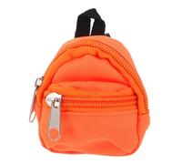 Parliky Mini Doll Backpack Ornament Cloth Miniature School Bag for Tiny Dollhouse Decor Accessory Realistic Handmade Mini Backpack Model in Orange