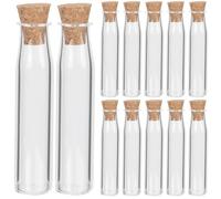 Parliky Mini Glass Wish Bottles 12pcs with Cork Stoppers Tiny Vials for DIY Projects and Hold Essential Oil