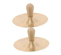 Parliky Mini Hand Cymbals for Orff Percussion Instrument Copper Crash Cymbals with Wood Handle Lightweight for Rhythm Learning and Dance Practice