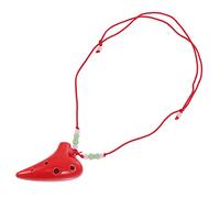 Parliky Mini Ocarina 6 Holes Musical Instrument in Red Traditional Dolomite Ocarina for Beginners and Professionals Protective Bag