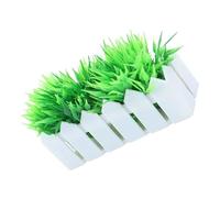 Parliky Miniature Dollhouse Fake Plant and Fence Realistic Artificial Succulent Balcony Box Tiny Greenery Ornament for Playhouse Decoration DIY Mini Garden Accessories