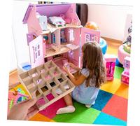 Parliky Miniature Dollhouse Furniture Display Shelf Density Board DIY Cabinet for Pretend Play and Home Decor Accessories
