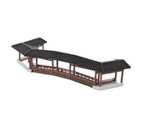 Parliky Miniature Garden Bridge Model Plastic Micro Landscape Accessory for DIY Bonsai Scenes Easy Placement Ancient Architecture Decor for Home Garden Desktop Ornament