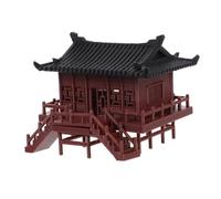 Parliky Miniature Pavilion Statue Plastic Micro Landscape Decoration Lightweight Bonsai Figurine for Aquarium Fish Tank Garden Ornaments Indoor Outdoor Use