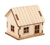 Parliky Miniature Wooden House Model 2 Inch DIY 3D Puzzle for Adults, Finished Sand Table Log Cabin, Colorable Wooden House Decor for Model Railway and Garden Display