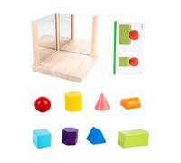 Parliky Mirrored Building Blocks Solid Wood Spatial Structure Educational Geometry Logic Brain Development for Creative Learning and Home School Use