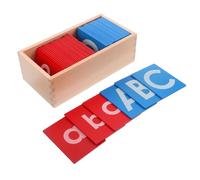 Parliky Montessori Alphabet with Red Blue Sandpaper Letters Educational Tracing Board for Preschool Kindergarten Language Development Sensory Learning Tool