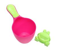 Parliky Multifunctional Bath Rinse Cup with Shower Head and Non-Slip Handle Cartoon Frog Hair Rinsing Scoop for Eye-Protecting Shampoo Water Ladle for Bathing