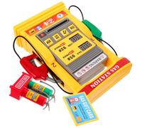 Parliky Multifunctional DIY Gas Station Model Kit with Interactive Card Voice Prompt and Smart Counting Realistic Self-service Nozzle Design Educational for Develop Math and Skills