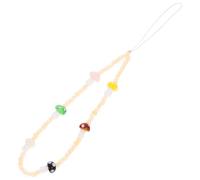 Parliky Mushroom Mobile Phone Chain Pendant White Plastic Anti-lost