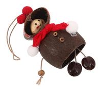 Parliky Natural Fruit Shell Doll Ornaments Bell Doll Hanging Decorations for Christmas Tree Holiday Party Home Decor Funny Purse Charm Backpack Decoration