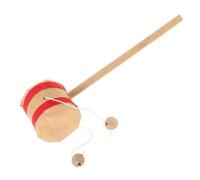 Parliky Natural Wood Hand Percussion Rattle Drum for Boy Girl Creative Musical for Boys and Traditional Chinese Spinning Monkey Drum Smooth Grip Educational Instrument Beige
