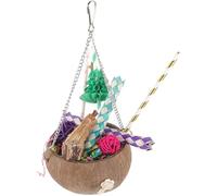 Parliky Parrot Chewing Wear-resistant Foraging Cage Hanging DIY Bird Shredding Safe Reusable Materials for Caged Birds Random Color