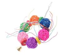 Parliky Parrot Rattan Chewing Lightweight Wooden Bird Hanging Accessory for Cage Safe Bite for All Parrots and Birds Decorative Foraging Plaything